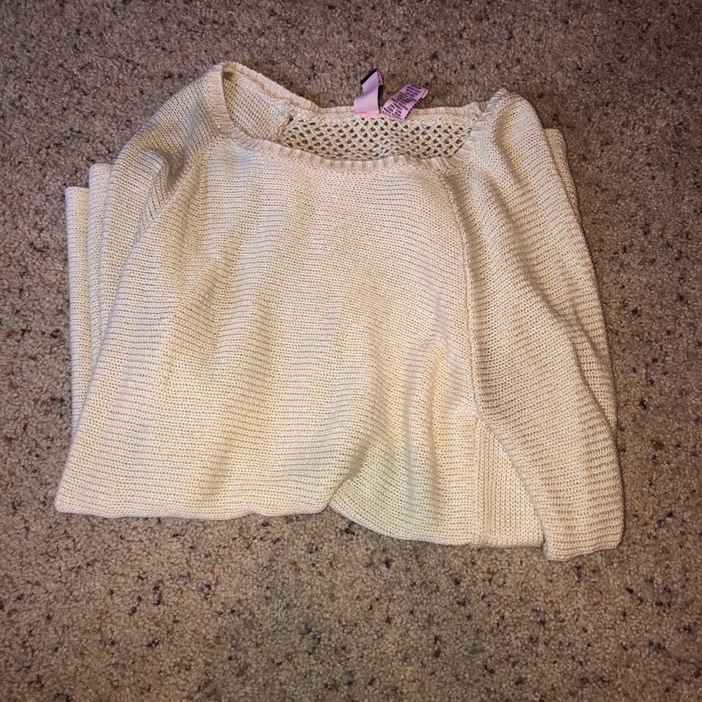size small sweater with detailed back
